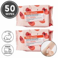 Pick Up & Go 2 Sheets Refreshing Cherry Cleansing Wipes (25 Count / Pack)