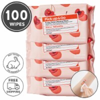 Pick Up & Go 4 Sheets Refreshing Cherry Cleansing Wipes (25 Count / Pack)