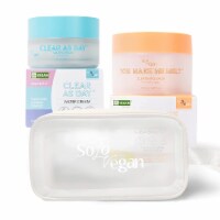 SoloVegan Facial Kit #1 | Cleansing Balm, Water Cream, Skincare Makeup Bag Set