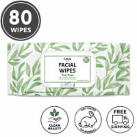 TADA 80 Wipes Tea Tree Facial Cleansing Wipes, 15.5 Fl. Oz.
