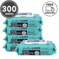 pullio - 5 Packs of Hand Sanitizer Wet Wipes 60ct - Aloe Antibacterial Hand Wipes
