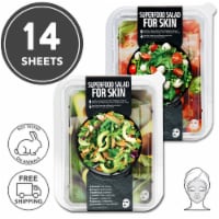 FARMSKIN 14 Sheets [Avocado+Tomato] Facial Sheet Mask Sets (Superfood)