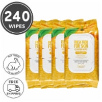FARMSKIN 4 Packs Orange Cleansing Wipes For Normal Skin (Freshfood)