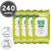 FARMSKIN 4 Packs Apple Cleansing Wipes for Oily Skin (Freshfood)