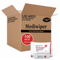 Mediwiper 2000 wipes Antibacterial Alcohol-Free Hand Sanitizer Wipes - 20 Count, 100 Packs