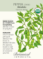 Botanical Interests Pepper Chile Shishito Organic Heirloom Seeds Perspective: Main