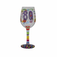 Brushart WG80BIRTHDAY Happy 80th Birthday Wine Glass