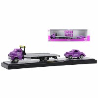 B2B Replicas M2M56000-TW13-C M2Machines - Fanta - 1958 Dodge Coe Truck with 1941 Willys Coupe