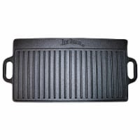 Jim Beam Pre Seasoned Heavy Duty Double Sided Cast Iron Griddle Pan Black JB0168