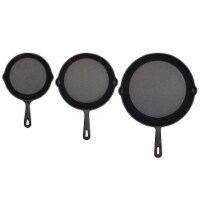 Jim Beam 3 Piece Cast Iron Skillet Set Pre Seasoned 6 8 & 10 Inch Pans BBQ195