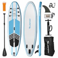 TELESPORT Paddle Boards Inflatable SUP Paddleboard w/ Accessories, White & Blue