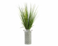 Silkcraft Faux Grass in Galvanized Milk Jug Perspective: Main