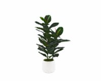 Silkcraft Rubber Tree Potted Plant - White Perspective: Main