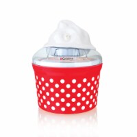 Euro Cuisine Electric Ice Cream Maker - Red with 4 Glass Cup 1.2L Capacity