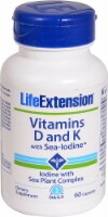 Life Extension Vitamins D and K with Sea-Iodine Capsules