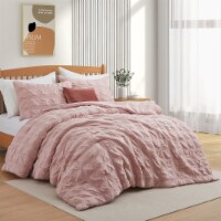 3 Piece Crinkle Textured Comforter Set