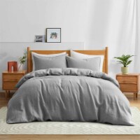 Luxurious 100% Premium Flax Linen Duvet Cover and Pillow Sham Set