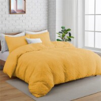 Lightweight Clipped Duvet Cover Set, Geometric Solid Color