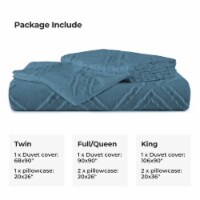 Lightweight Clipped Duvet Cover Set, Geometric Solid Color