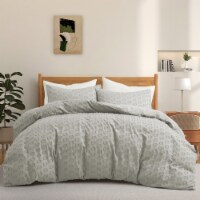 Microfiber Clipped Duvet Cover Set with Circle Pattern