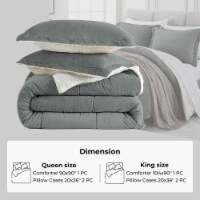 3PC Medium Weight Sherpa Reversible Down Alternative Comforter Set