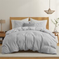 Solid Faux Linen Duvet Cover Set - Luxurious Comfort