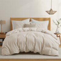 Solid Faux Linen Duvet Cover Set - Luxurious Comfort