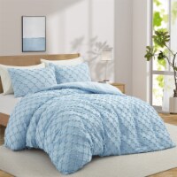 Microfiber Clipped Duvet Cover Set with Shams