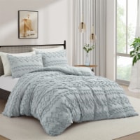 Microfiber Clipped Duvet Cover Set with Shams