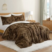 3PC Medium Weight Sherpa Reversible Down Alternative Comforter Set