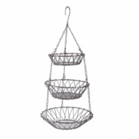 Design Imports CBBB01331 Satin Nickel 3 Tier Hanging Fruit Basket
