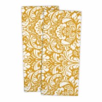 Design Imports CAMZ32682 Mustard Damask Dishtowel Set - Set of 2