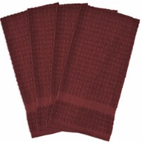 Design Imports CAMZ32693 Solid Wine Waffle Terry Dishtowel Set - Set of 4