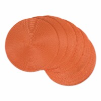 DII Orange Round Polypropylene Woven Placemat (Set of 6)