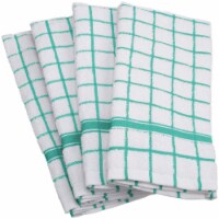 Design Imports CAMZ33328 Aqua Windowpane Terry Dishtowel Set - Set of 4