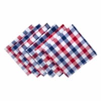 Design Imports CAMZ33358 Red & Blue Check Napkin - Set of 6