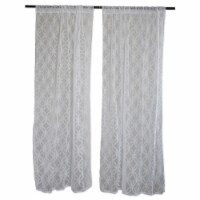 Design Imports CAMZ33457 50 x 84 in. DII White Lace Lattice Window Curtain - Set of 2