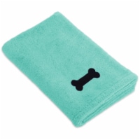 Design Imports CAMZ34101 Green Embroidered Bone Pet Towel