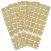 Design Imports CAMZ34379 Pebble Solid Windowpane Terry Dishtowel Set - Set of 4