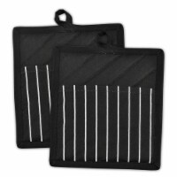 Design Imports Black Chef Stripe Pot Holder Set of 2