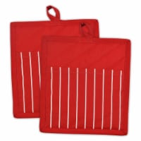 Design Imports Tango Red Stripe Chef Pot Holder Set of 2