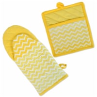 Design Imports CAMZ34582 Yellow Chevron Kitchen Set