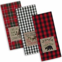 Design Imports CAMZ35803 Cabin Christmas Embroidered Dish Towel Set - Set of 3