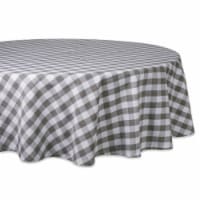 Design Imports CAMZ36887 70 in. Tablecloth Checkers - Gray & White