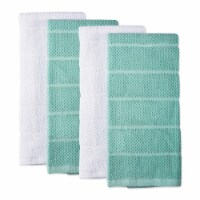 Design Imports CAMZ36911 Assorted Aqua Basic Chef Terry Dishtowel Set - Set of 4