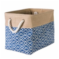 Design Imports CAMZ37140 14 x 8 x 9 in. Diamond Burlap Rectangle Storage Bin, Navy - Small