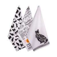 Design Imports CAMZ37436 Assorted Cat Printed Dishtowel Set - Set of 3
