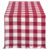 Design Imports CAMZ37579 14 x 72 in. Wine Heavyweight Check Fringed Table Runner