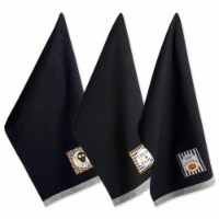 Design Imports CAMZ37636 Black All Hallows Eve Halloween Embellished Dish Towel Set-Set of 3