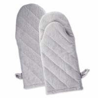 Design Imports CAMZ37722 Gray Solid Chambray Oven Mitt - Set of 2